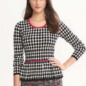 Banana Republic houndstooth peplum sweater